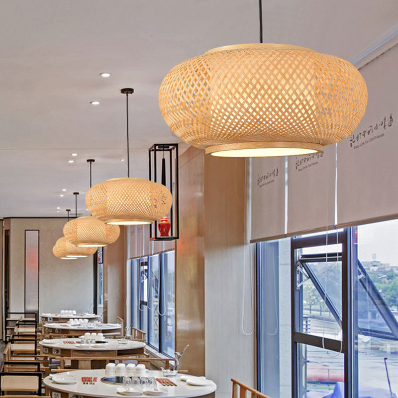简约竹艺民宿过道日式灯笼餐馆饭店餐厅竹子竹编手工编织led吊灯,家装灯饰光源,餐厅吊灯,淘宝优惠券,粉丝福利购,淘宝优惠卷