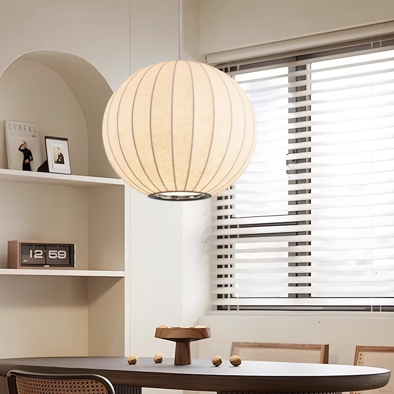 日式侘寂风仿蚕丝吊灯