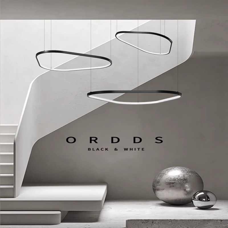 北欧极简现代简约创意不规则圆形餐厅吊灯