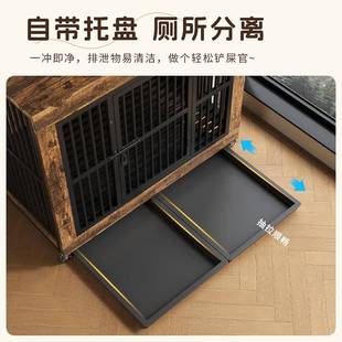 木狗笼子带厕所大质小型狗犬室内窝RRY屋边牧金毛宠物可置物家中