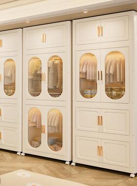 ETQ免安装加厚挂衣款柜折叠式塑料纳家用卧室分层儿童收衣子服储