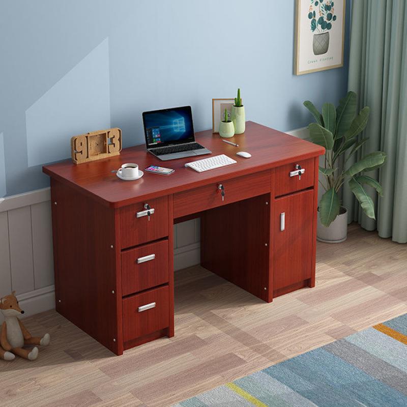 简现公桌写字台台式电脑桌带锁约锁抽家用学生屉ZMN卧室小货书桌
