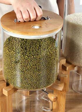 高硼硅玻璃量米桶酒桶杂粮储米IUZ箱米大防潮防计虫缸储藏带号底