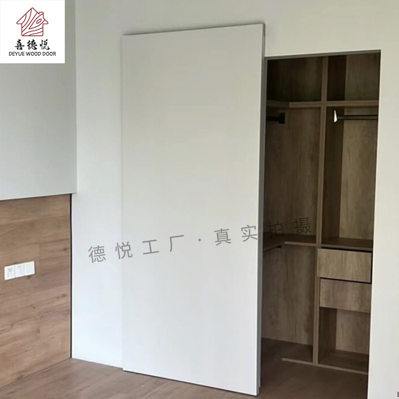 极简隐形实木吊轨推拉门