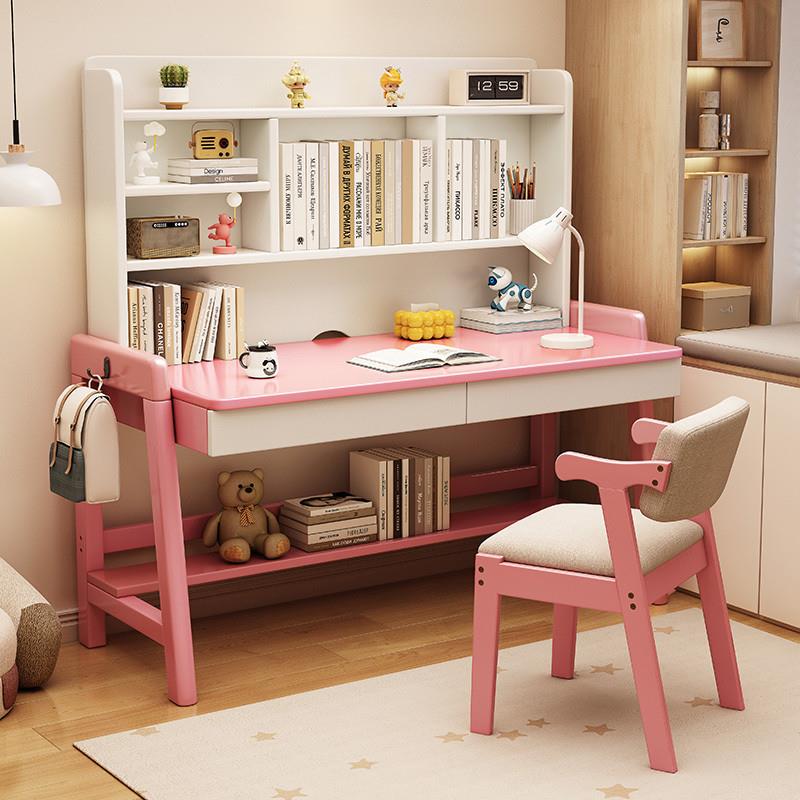 hu带书UUR架多功能一体桌实木书桌学全实木习桌儿椅套装书桌y童初