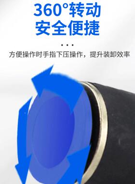 蓝色快速接头1/HMD直2螺纹通弯头3/8三通径对接14/变气动软管接头