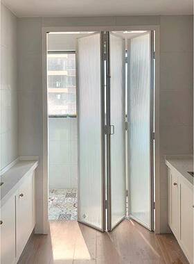 极简拉复古折叠门卫生间窄书房厨房BUW极推办公门油砂玻璃隔断门