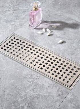 网格形黑色长方地304锈不钢防臭芯卫生间防堵盖淋浴房室URO漏外
