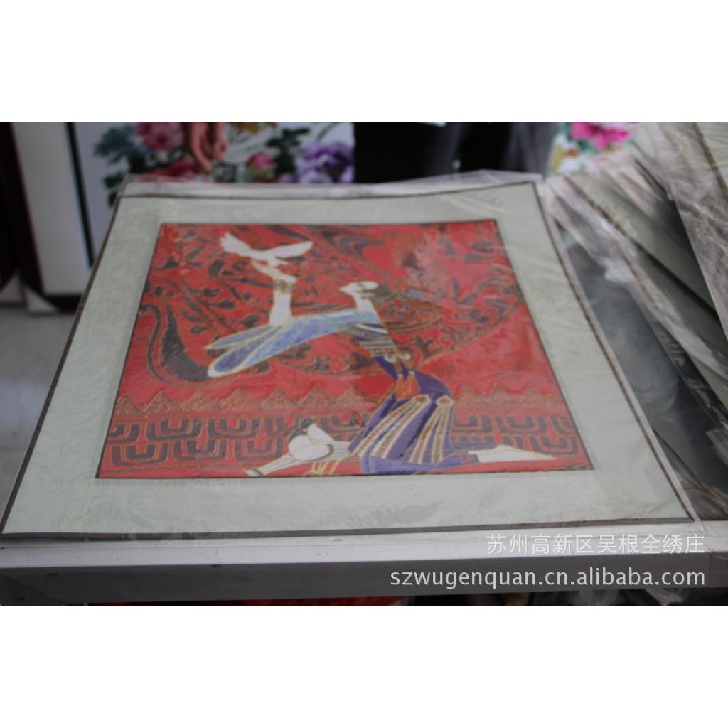 苏绣客厅书房办公室装饰画苏州手工刺绣软裱画山水花卉系列图片