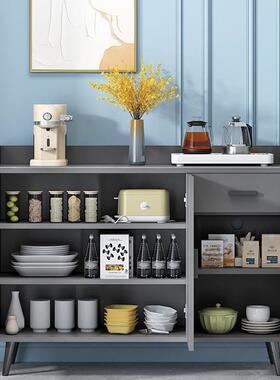 岩厨板餐边柜奢办公轻室茶水柜客厅厨柜房储墙物柜子靠一体备KHI