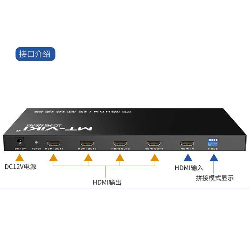 HDMI视频拼接器4路迈矩维MT-HD40104多规格1X电拓视墙LEMT-HD010D