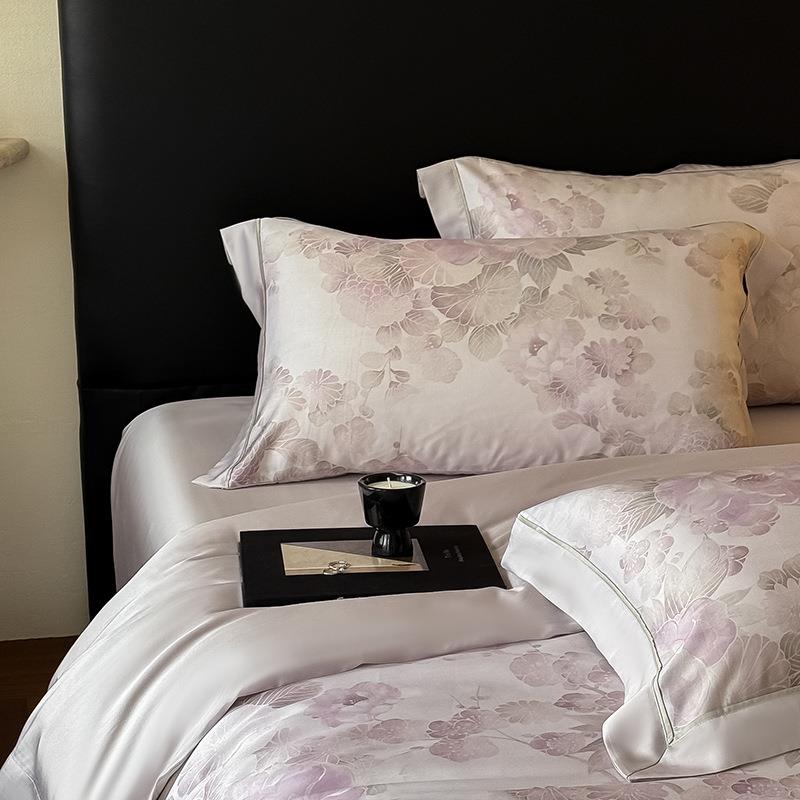 现代赛风码印数花丝滑凉感气透夏季床品被子套OMY莱尔天丝四件套