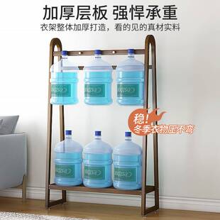 实木衣帽架卧室落地家用带轮挂衣架双杆式挂包架简约支架衣服架子