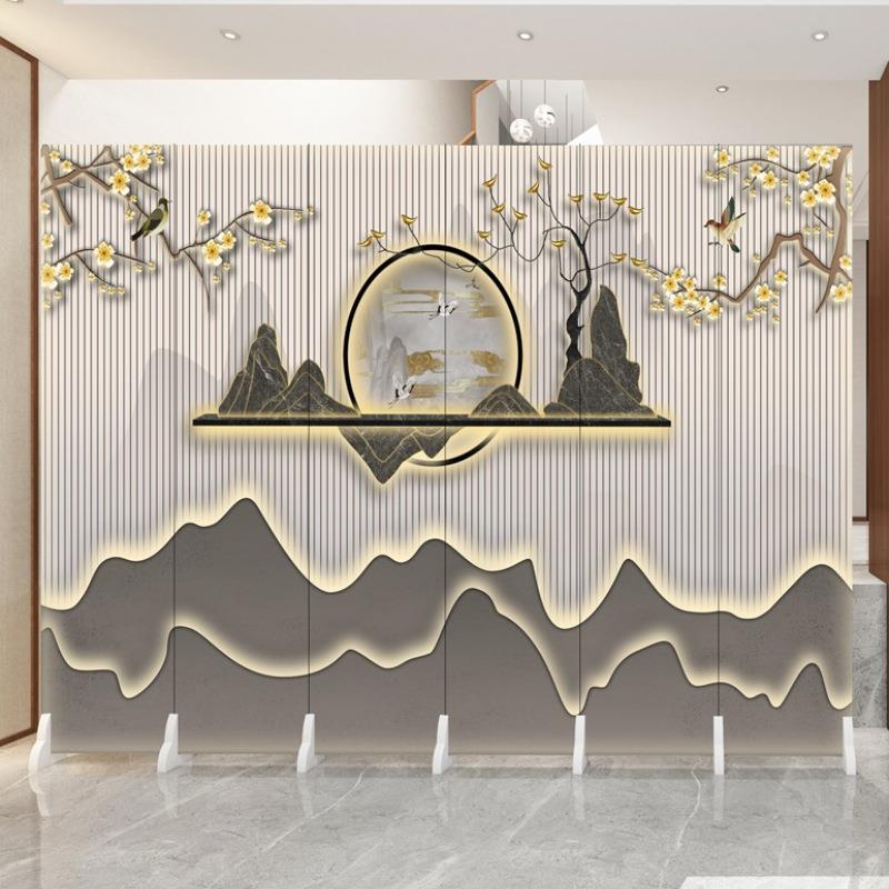 bl屏风移隔断客厅简现代办公室厕所防布水遮挡C2kaNeGc墙折叠动约