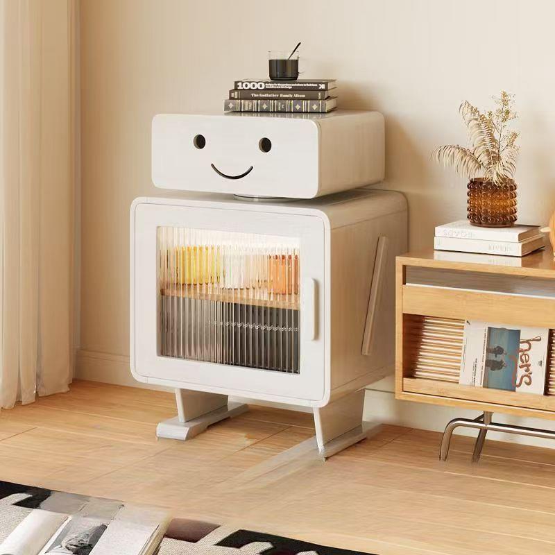 实木床柜收纳卧室038物柜储客厅创意带斗柜机器人头侧边灯儿童床