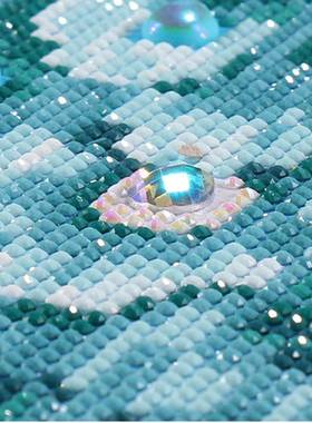 钻石画满钻竖版客松仙鹤字绣玄关走廊生流水迎财点钻砖石tb_57128