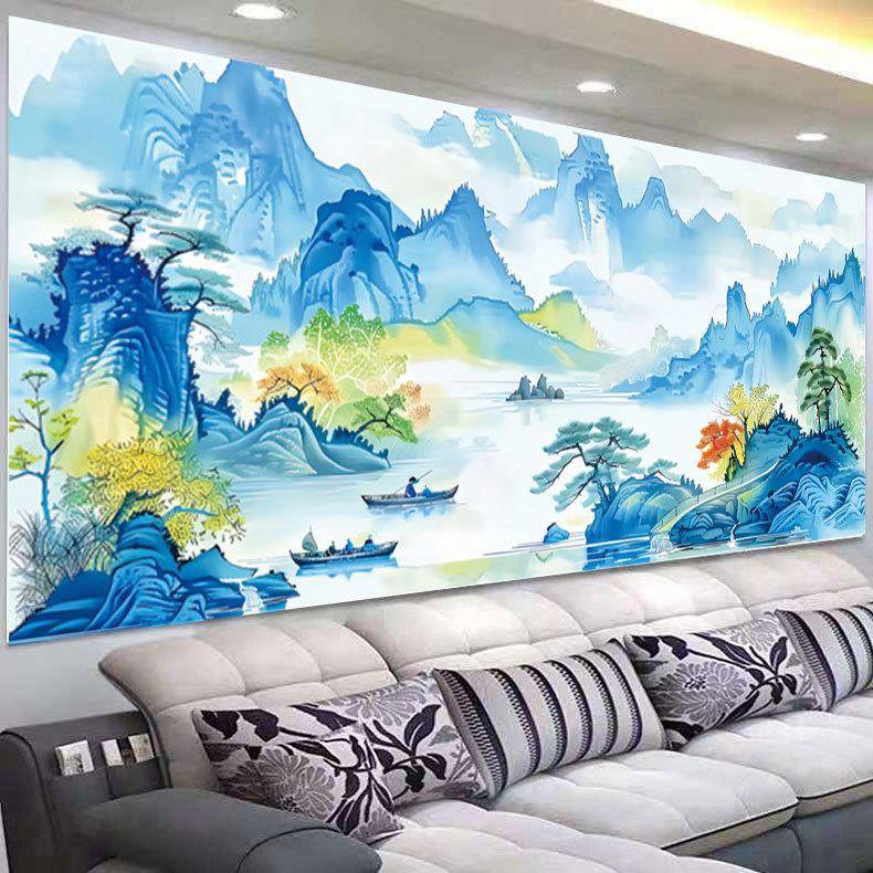 春江水暖图十字绣2025新款线绣客厅风景山水画大幅满绣自己绣手工