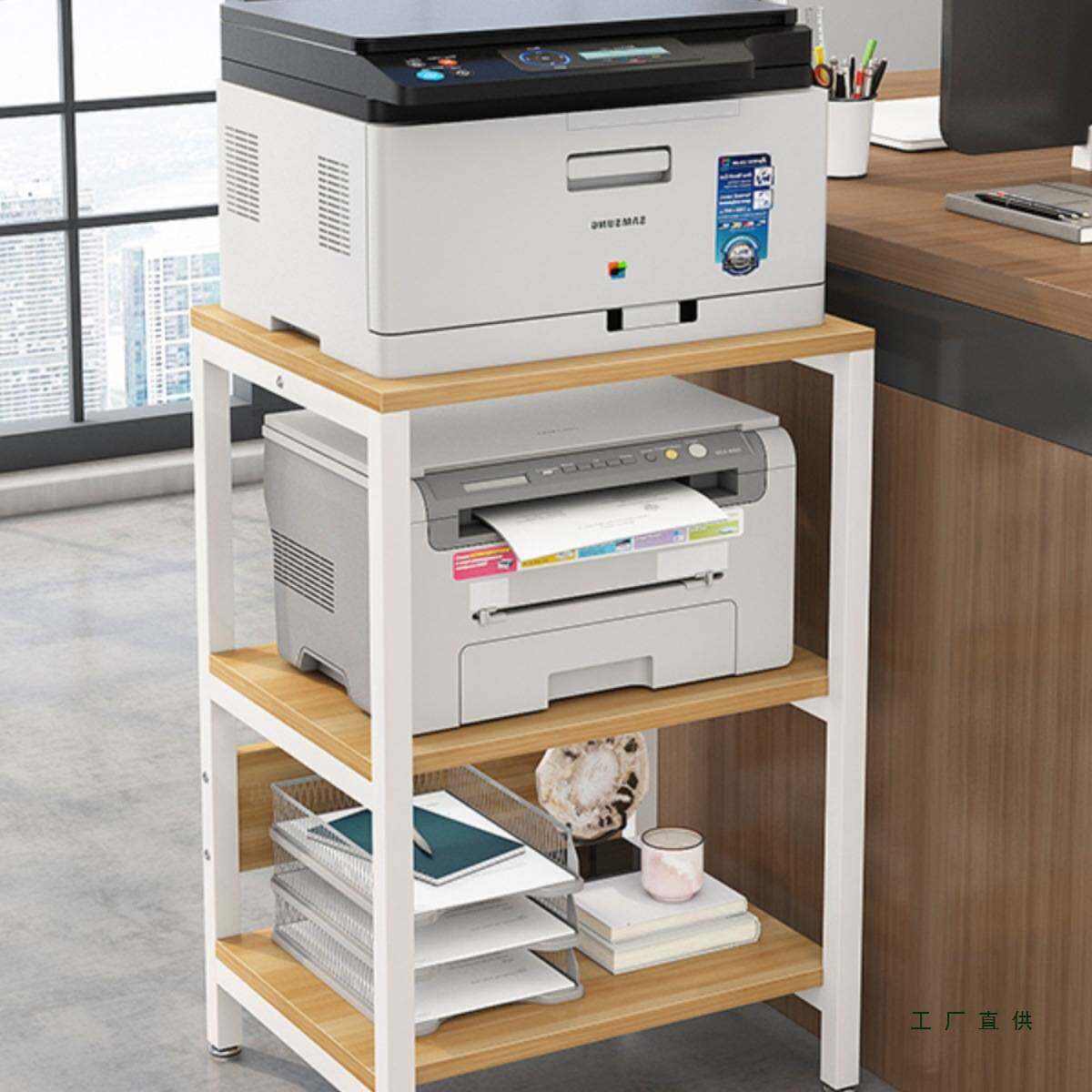 打印机架子办公桌面置物架家用多层多功能双层电脑收纳架复印机架