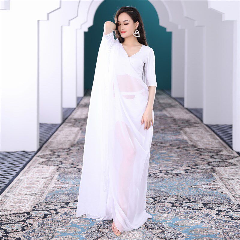 速发肚皮舞2022年新款套装服装练功服初学者春夏天丝大飘纱高腰长
