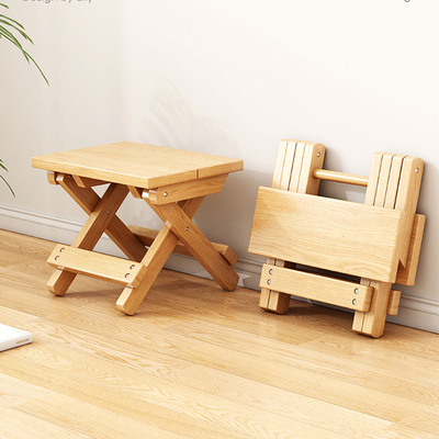 速发实木小凳子家用现代简约折叠凳客厅小板凳木头坐墩便携折叠马