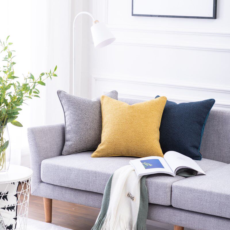 速发LISA轻奢棉麻沙发抱枕靠垫客厅床上长方形简约枕套不含芯