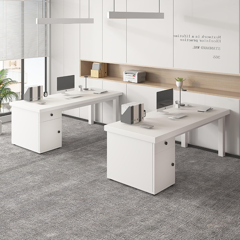 速发办公桌员工位办公室桌职员桌椅组家简约合用抽屉柜双人电脑桌