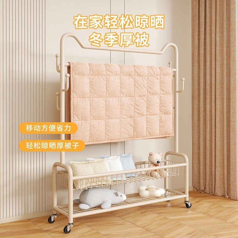 速发qy直家轻奢衣架猫内晾衣架室耳挂衣架台销用晾晒落地立式可移