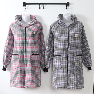 速发长防男工作服外套连帽纯棉透气袖g衣大人劳保罩衣服装lo晒o