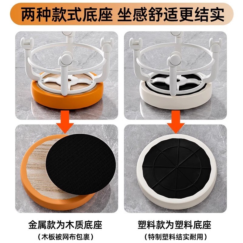 速发向轮小凳子软座滑轮矮凳少儿椅子靠背圆凳家用板凳移动塑料久
