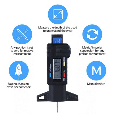 速发Digit C Tyre Tire ad Depth Gauge ter Au Tire Wr De
