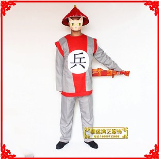 士清兵官兵帽清朝兵 服汉 速发古代士兵服舞台演出表演服 清兵古装