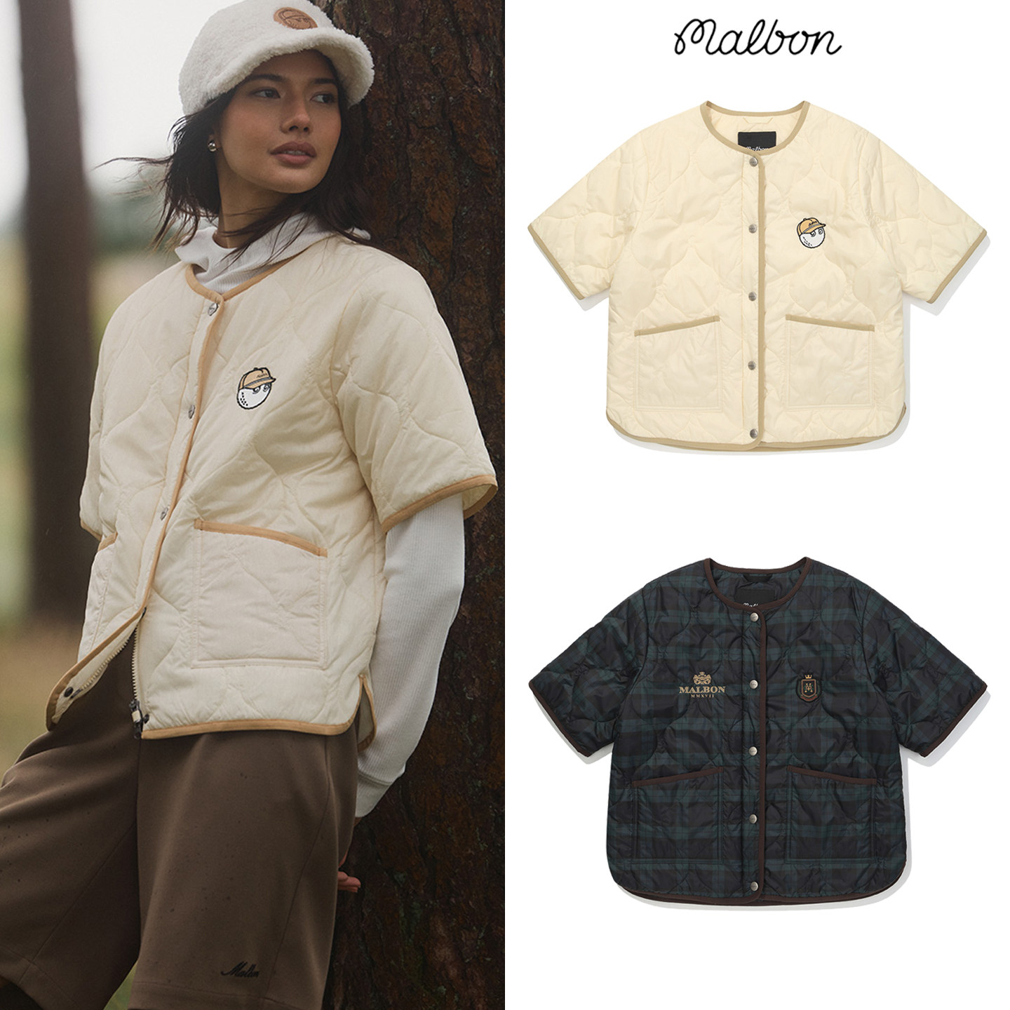 Malbon高尔夫女短袖羽绒棉服