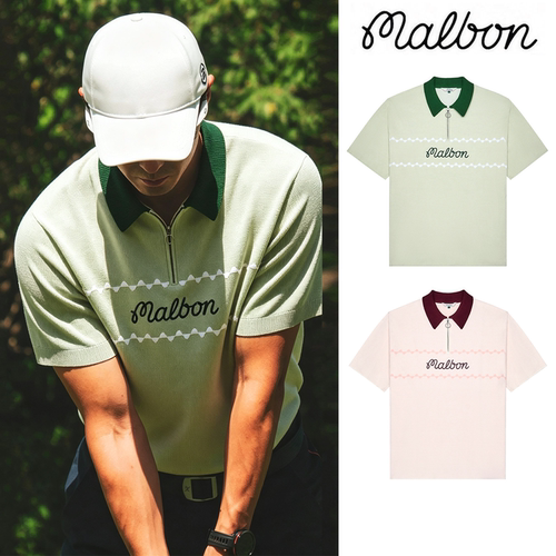 Malbon高尔夫男POLO针织衫短袖