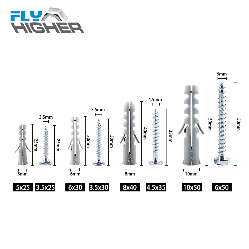 鱼形胶塞 尼龙膨胀管 鱼式膨胀螺丝 彭胀 塑料涨塞  胀塞M6M8M10