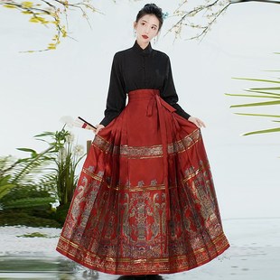 速发新中式上衣配马面裙成人日常通勤套服中国风改良汉装装