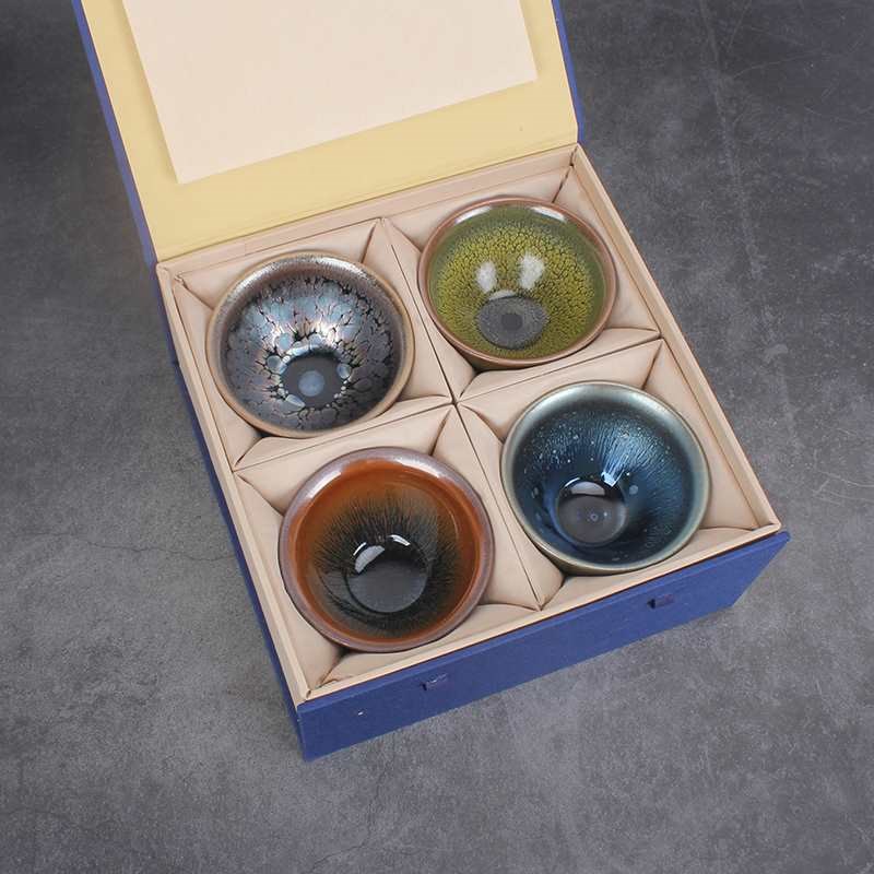 速发建品建盏盏主人杯百花茶具原矿釉铁胎纯手工杯子天目建窑茗杯