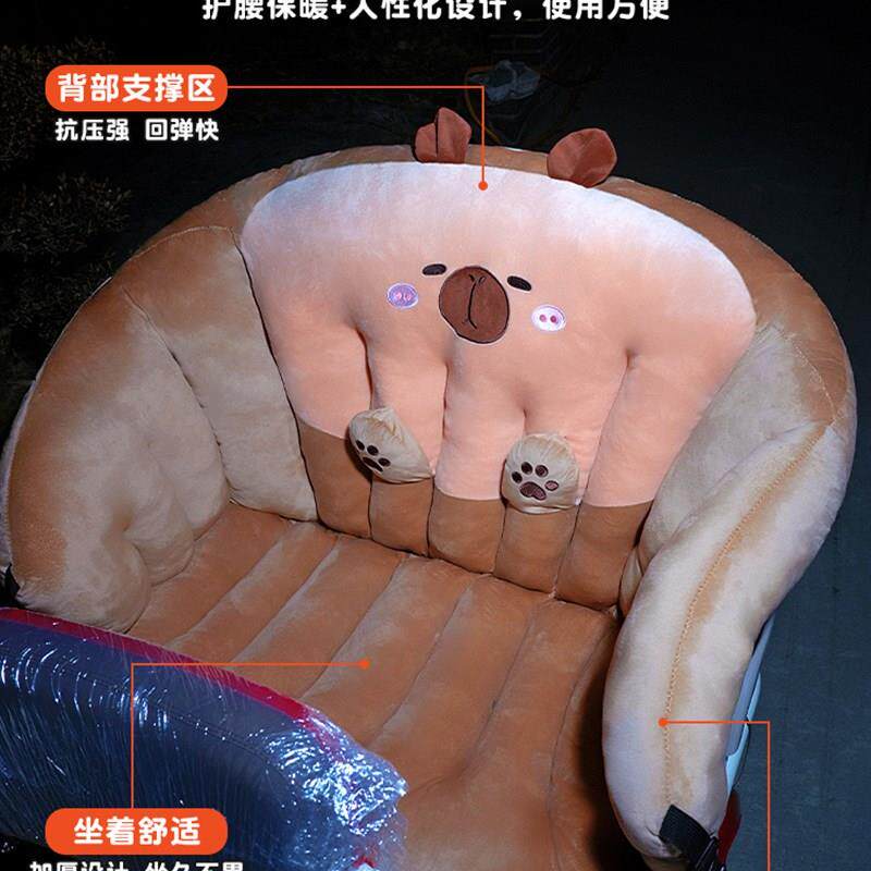速发冬季电动三轮车毛绒后排围挡坐垫靠背一体加O厚屁股垫子保暖