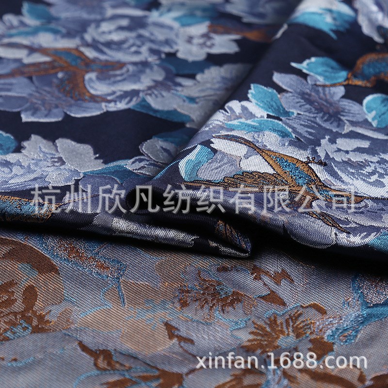 速发纯手工丝统古法纺织丝传宋锦布料春夏季真绸面料中国风