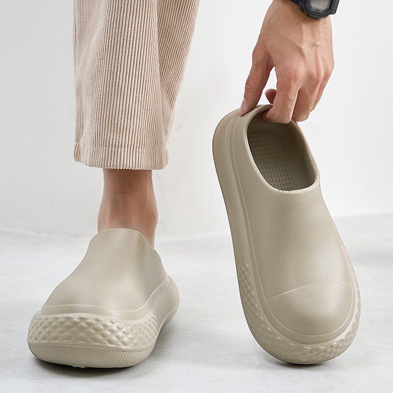 速发底房拖鞋男轻便防臭防滑鞋男款包头鞋男士外穿厨厚鞋防水