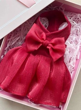 速发礼服春款飞袖蝴蝶结衣服纱裙子衣迪比熊猫咪泰服可爱