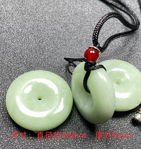 陕西蓝田玉/鸭蛋青平安扣/情侣吊坠时尚/青玉扣玉佩男女款挂件