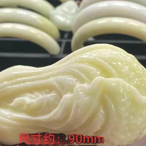 天然蓝田玉手把件雕工精细活玉