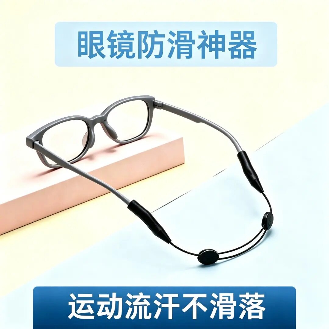可调伸缩防滑眼镜挂绳