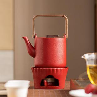 茶壶家用提梁壶温茶炉小火炉蜡烛加热保温底座温煮茶器具 吟木日式