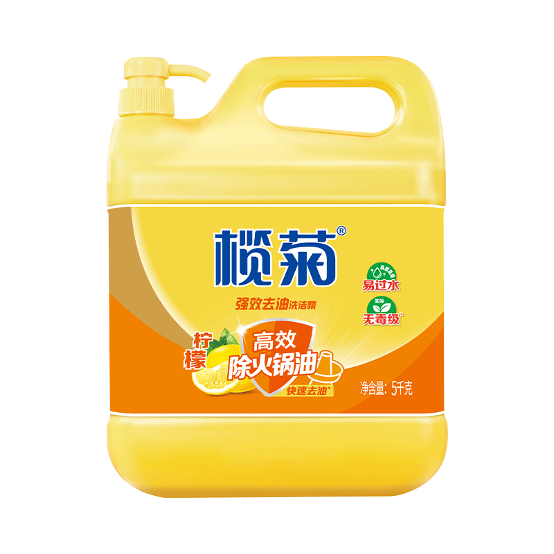 榄菊洗洁精5kg大桶装去油除菌厨房餐具清洁剂不伤手洗碗液家用装