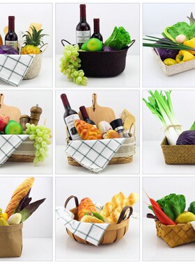 样板间厨房台面摆件组合假水果蔬菜面包仿真摆设样板房Z岛台装饰