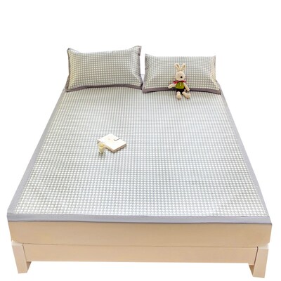 A类榻榻米冰丝席千鸟格床单凉席s90x120x135x150x180上下床190定