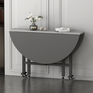 折叠桌子家用可移动餐桌多功w能经济型饭桌简约小户型转盘创意桌