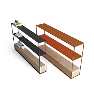 日式创意书架铁艺靠m墙超窄置物架沙发后背几高款电视桌床边长条