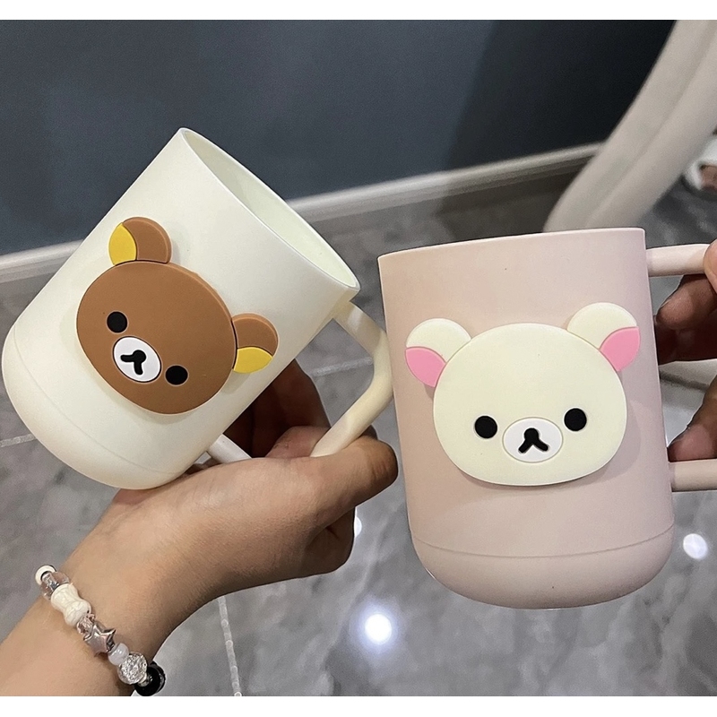 轻松熊洗漱杯子卡通in风高颜值刷牙漱口杯学生水杯牙刷杯